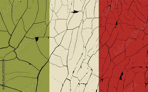 Italy old flag with fracture © pomogayev