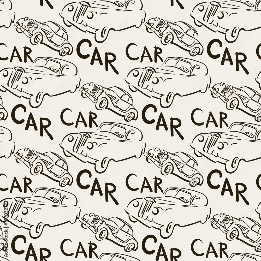 Fototapeta premium Car seamless pattern vector image 