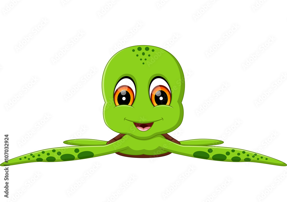 Naklejka premium illustration of Cute turtle cartoon