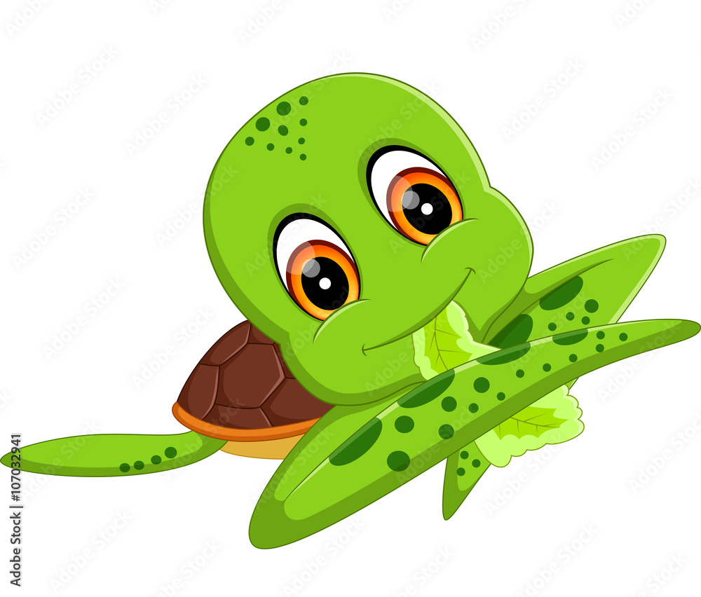 Naklejka premium illustration of Cute turtle cartoon