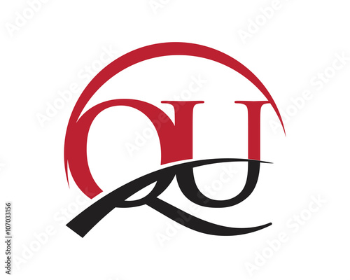 QU red letter logo swoosh