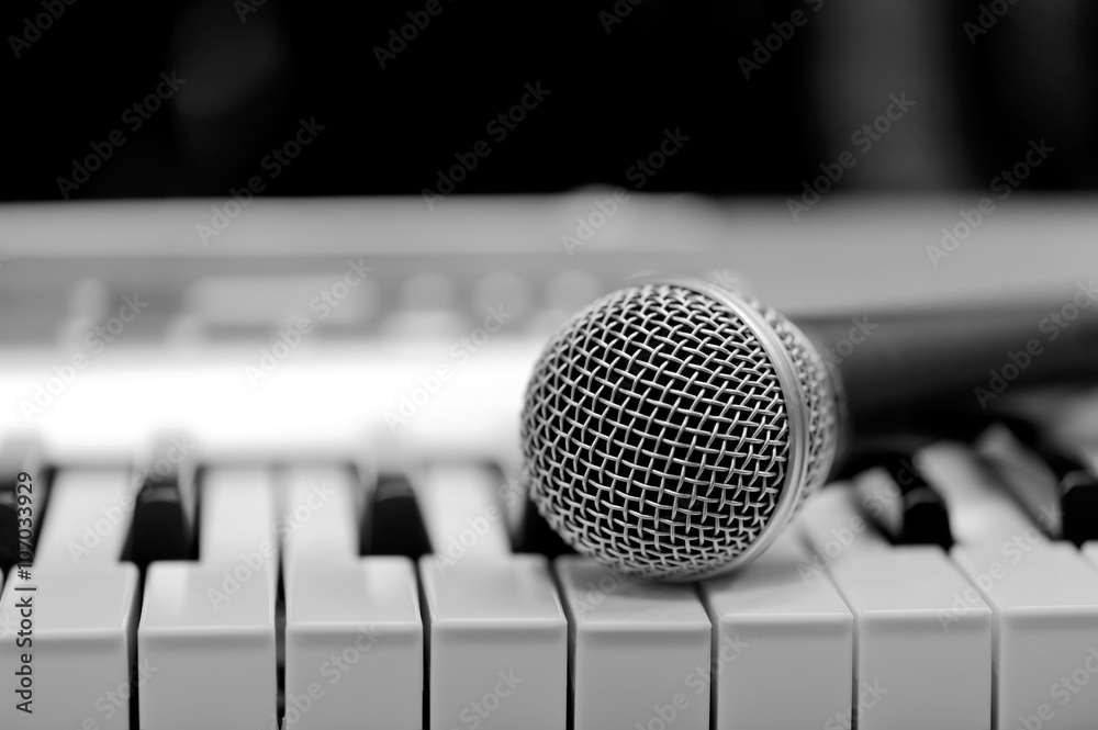 Classical microphone on keyboard Classical microphone on keyboard