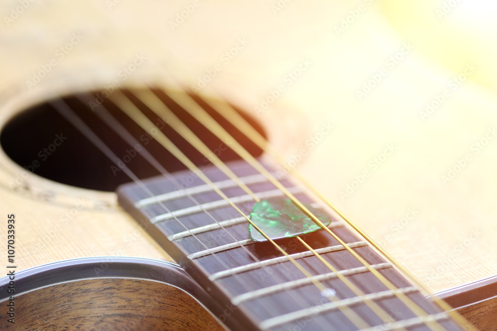 Fototapeta premium Close-up acoustic guitar