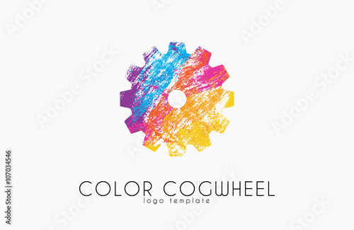 Cogwheel logo. Color cogwheel. Creative logo design