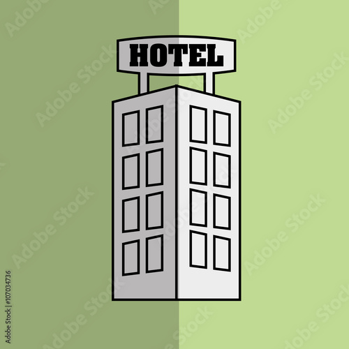 hotel building design, vector illustration