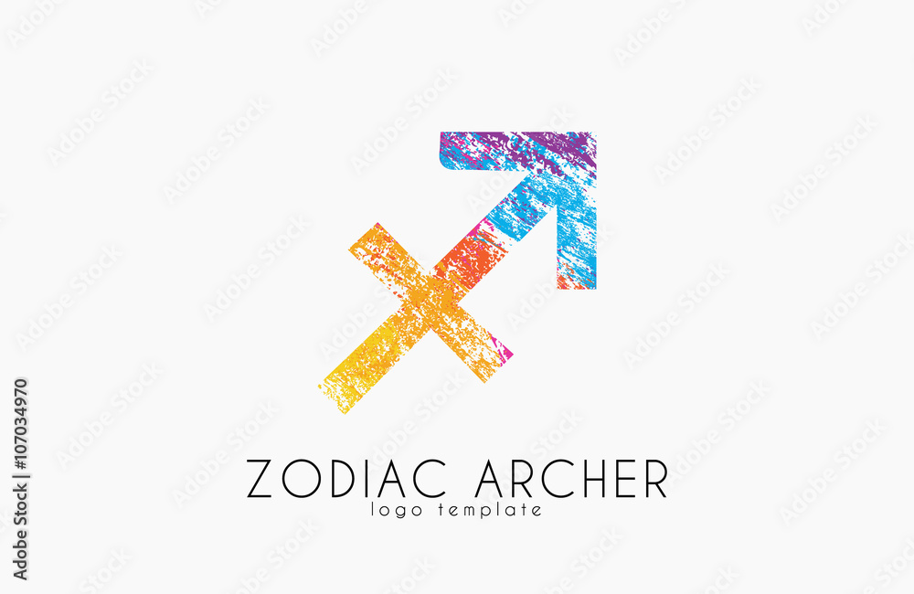 Fototapeta premium Zodiac archer. Zodiac logo. Color zodiac logo.