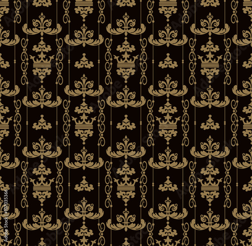 damask wallpaper, vintage style, vector image