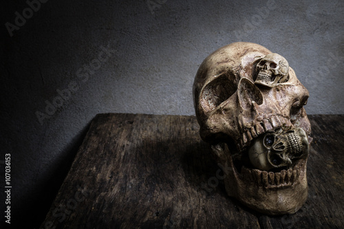 Abstract face of skull.