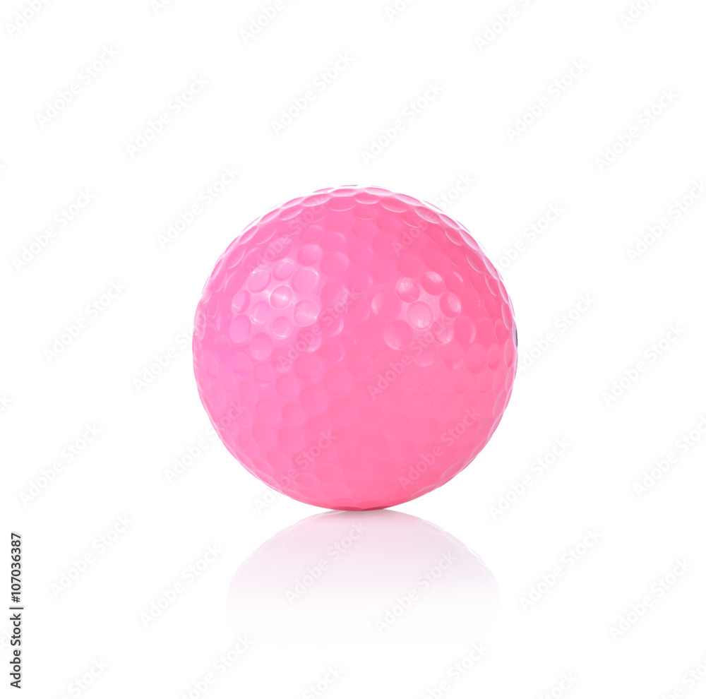 pink Golf ball, isolated on white background Stock Photo