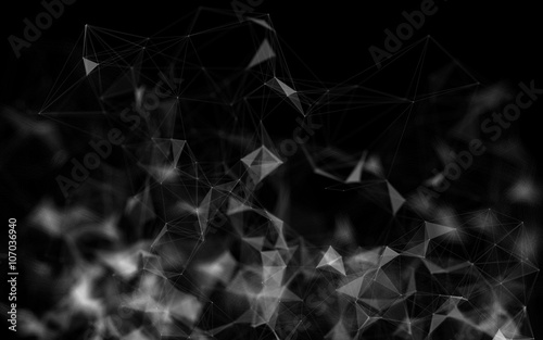 Abstract polygonal space low poly dark background