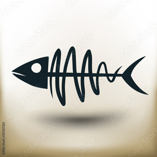 pictogram fish skeleton