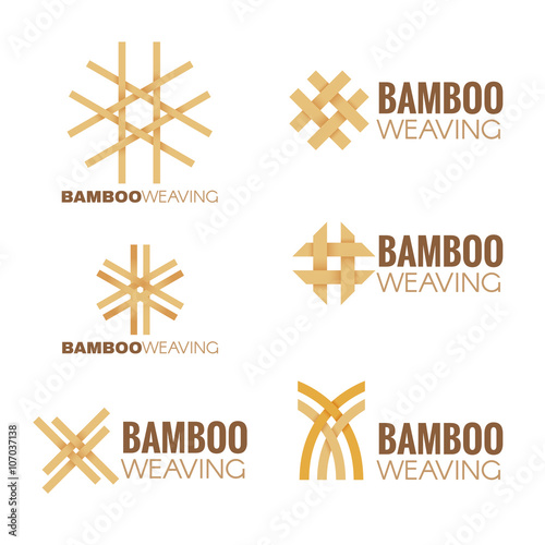 The Bamboo weaving logo vector set design