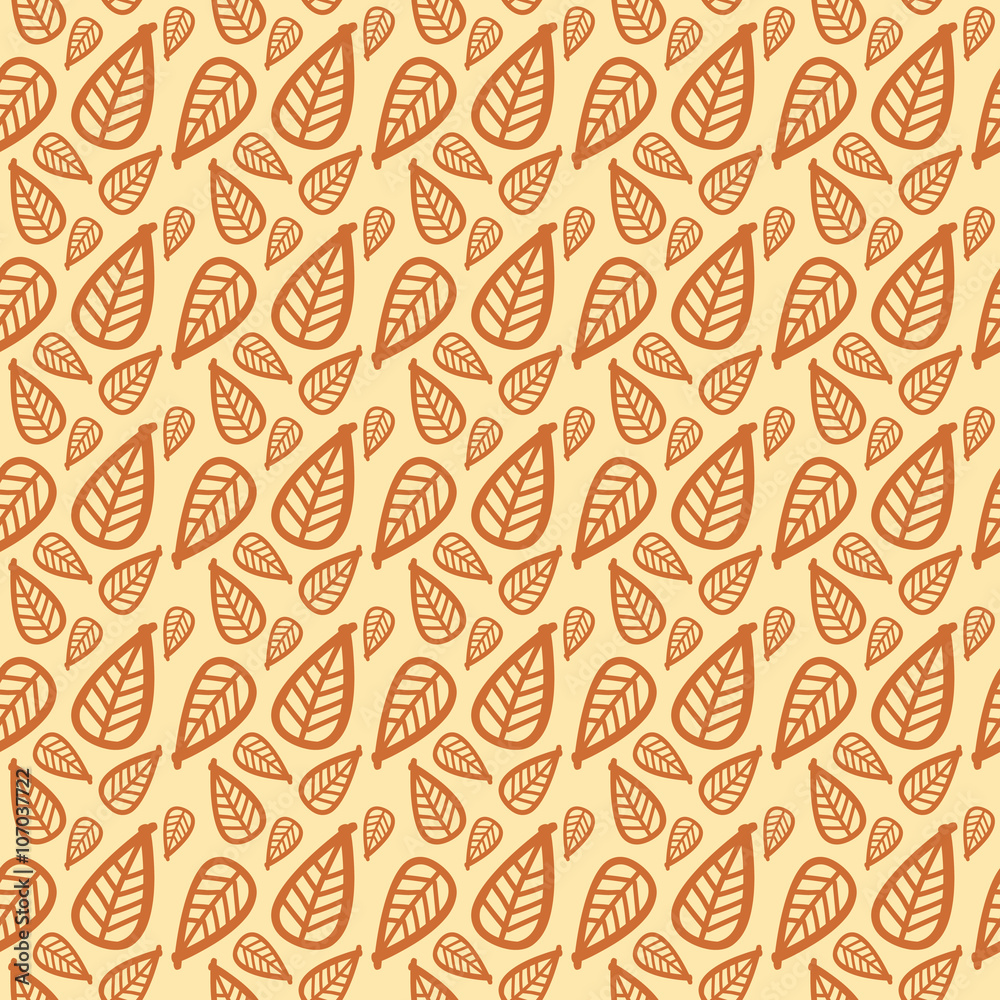 A seamless illustrated leaf background pattern A seamless illustrated leaf background pattern