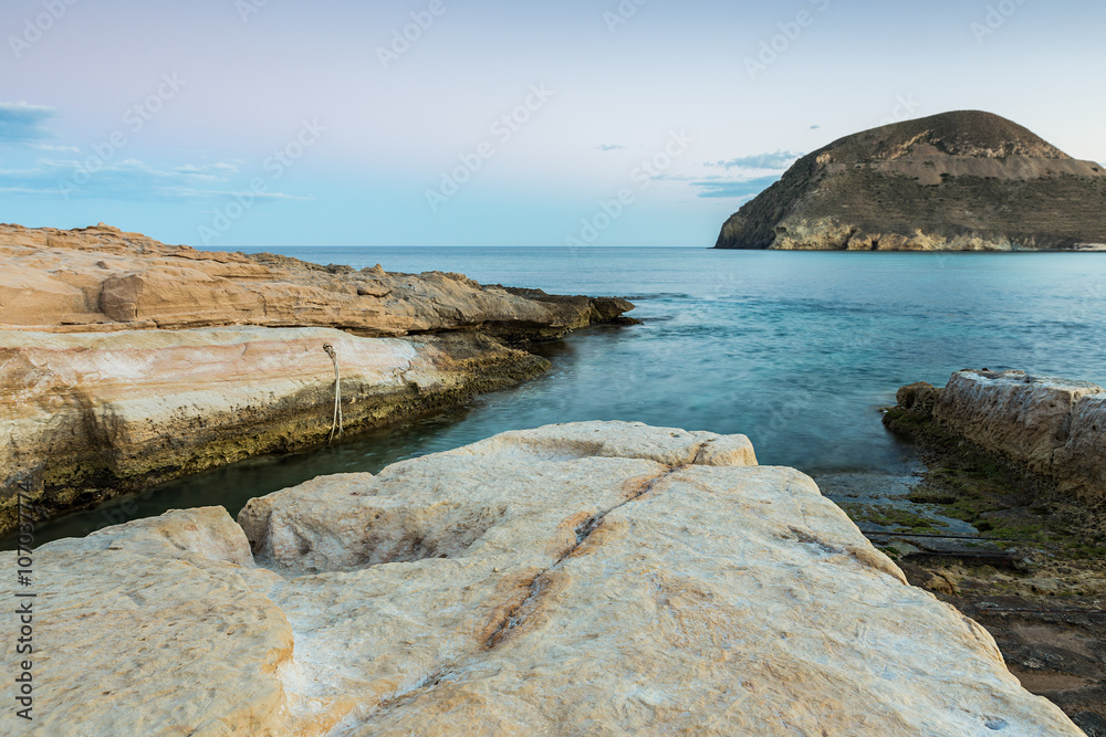 Sunset in the Playazo de Rodalquilar. Natural Park of Cabo de Gata. Spain. Sunset in the Playazo de Rodalquilar. Natural Park of Cabo de Gata. Spain.