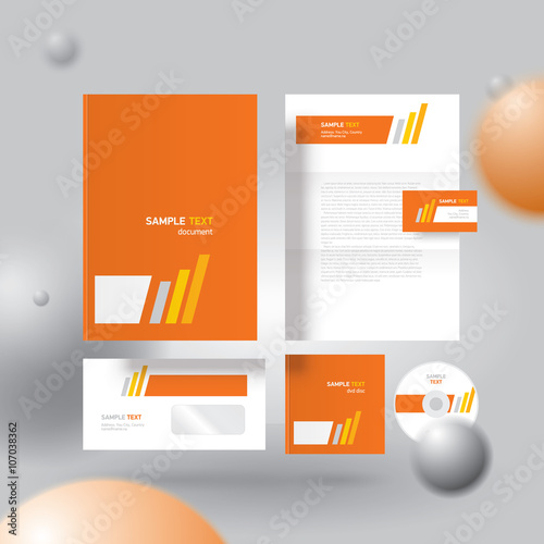 corporate identity design template abstract, cmyk profile