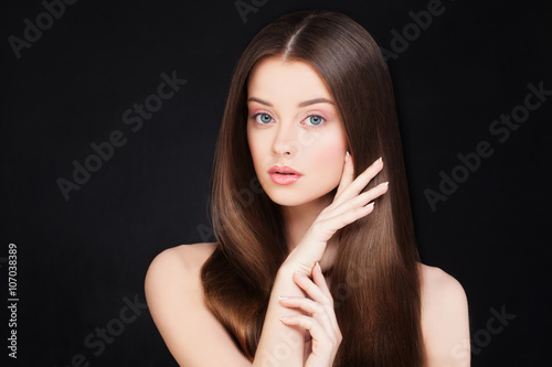 Spa Woman with Healthy Hair and Natural Make-up