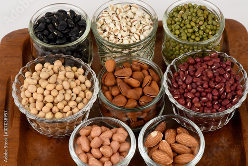 Types of beans, grains, medicinal and clean food for healthy.