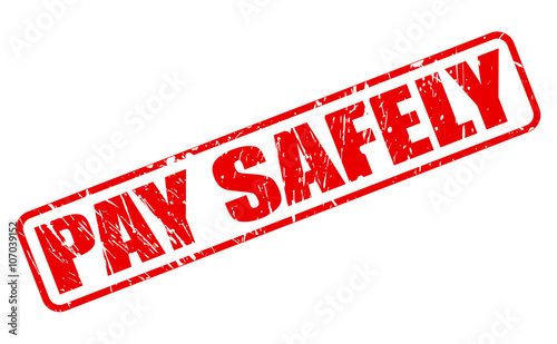 PAY SAFELY RED STAMP TEXT