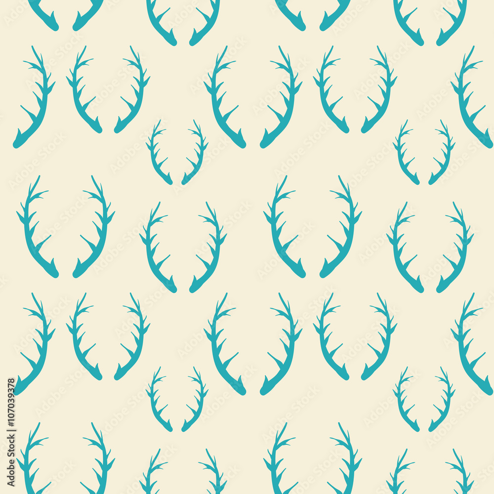 A seamless hand drawn set of antlers