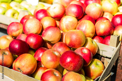 Apple healty fruit on market.