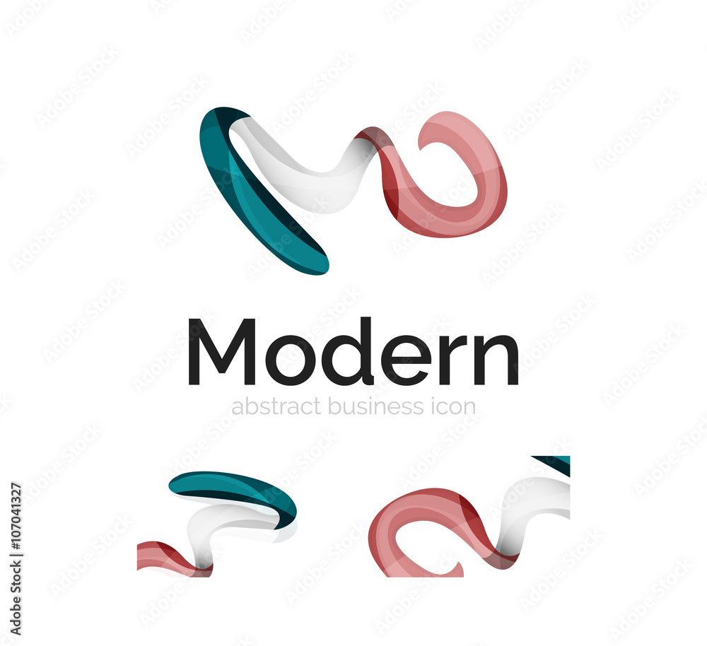 Vector abstract ribbon logo with business card identity design Vector abstract ribbon logo with business card identity design