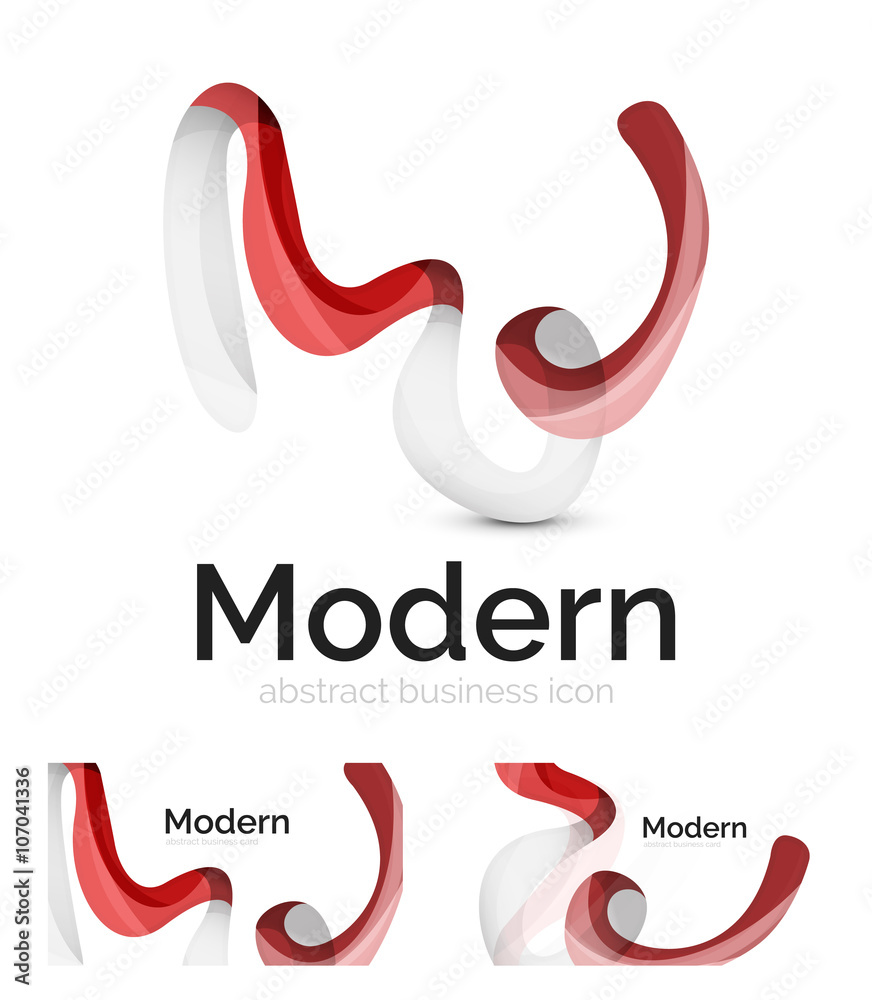 Vector abstract ribbon logo with business card identity design Vector abstract ribbon logo with business card identity design