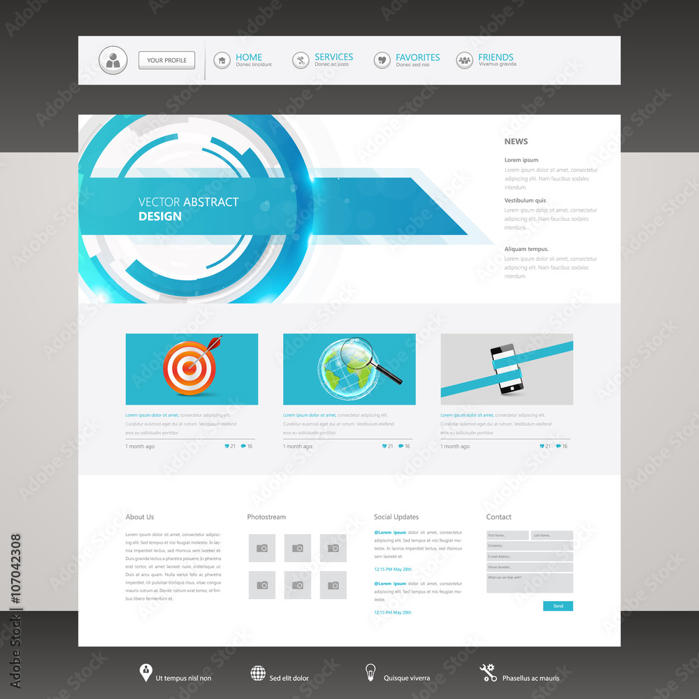 Business website design template. Vector Design. 