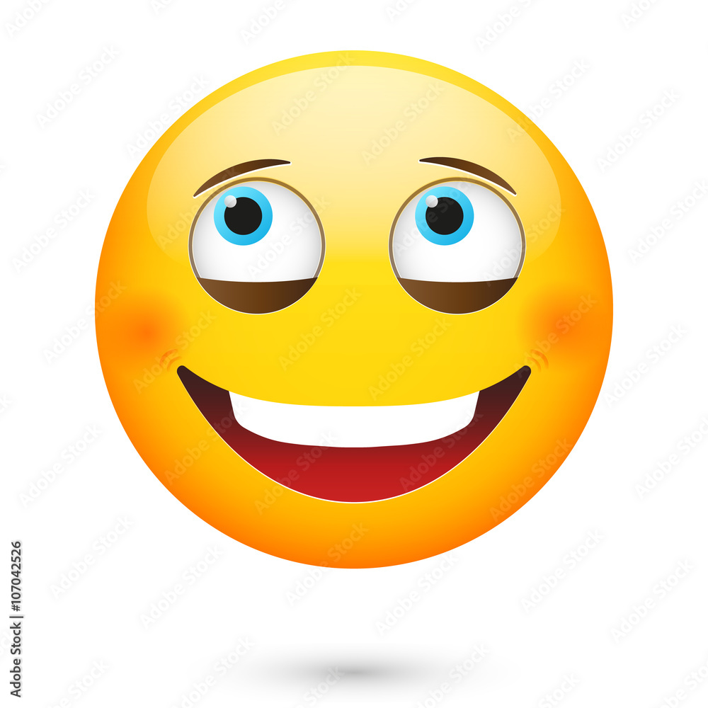 Smile emoticon. Isolated vector illustration on white background
