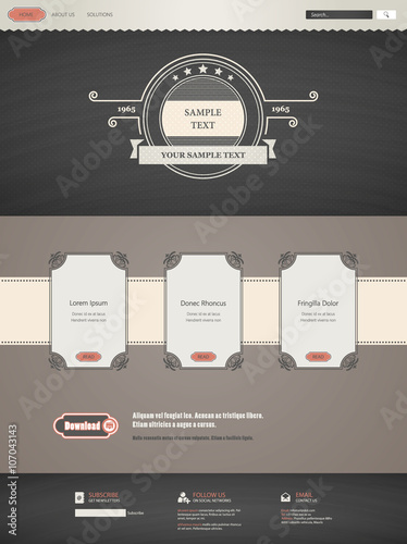 Simple vintage-retro website vector design