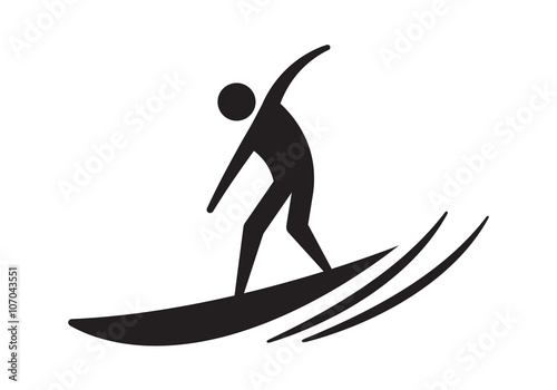 icon surfer, vector