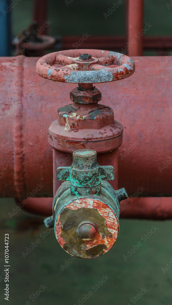 Pipes and valves of the sprinkler system in the automotive industry. Pipes and valves of the sprinkler system in the automotive industry.