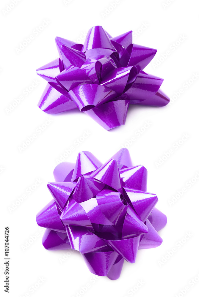 Decorational ribbon gift bow isolated Decorational ribbon gift bow isolated