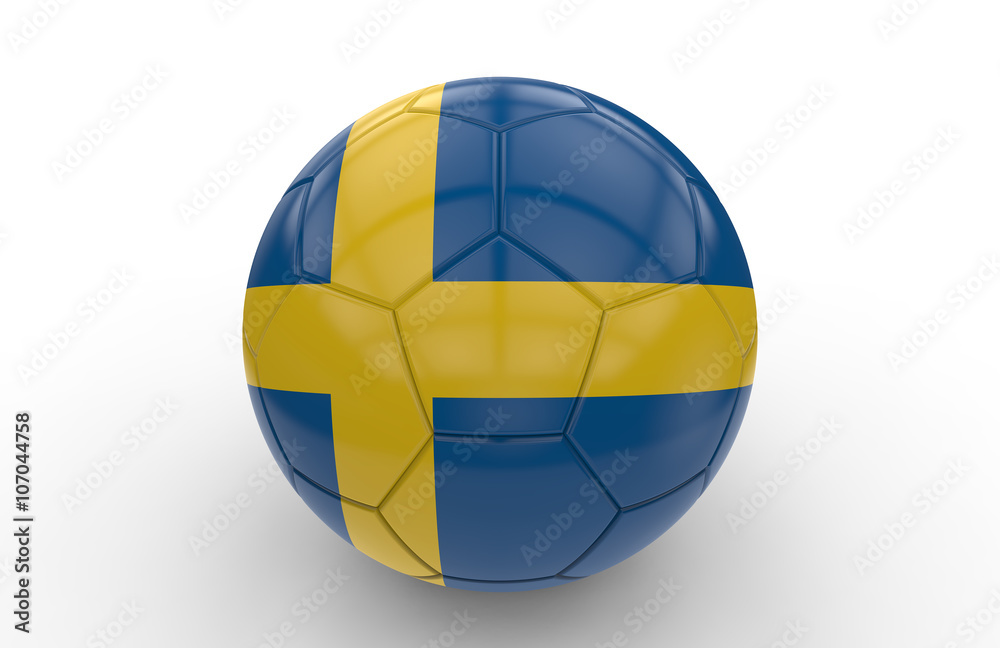 Soccer ball with swedish flag