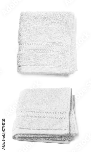Single terry cloth towel isolated
