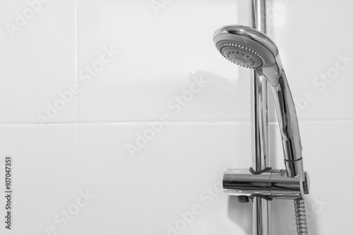 White bathroom shower wall