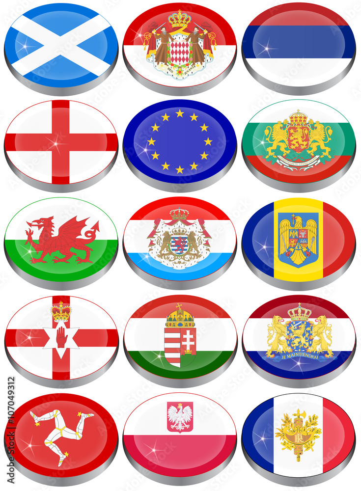 Set of icons. Flags of the Europe. Set of icons. Flags of the Europe.