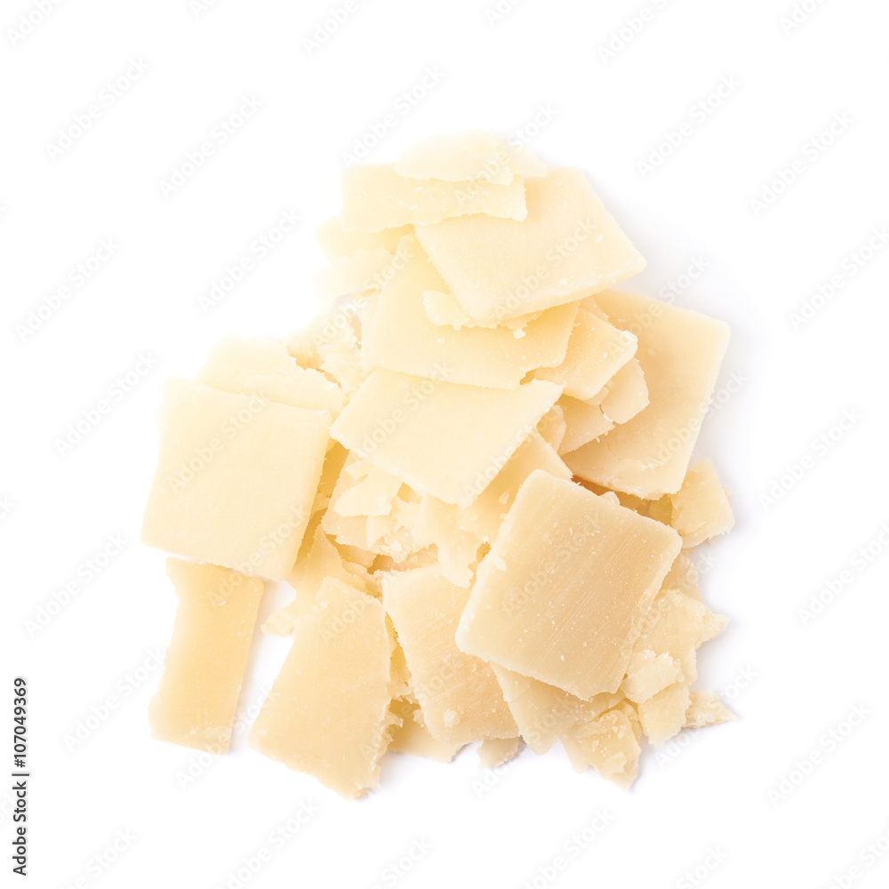 Pile of parmesan cheese flakes Pile of parmesan cheese flakes