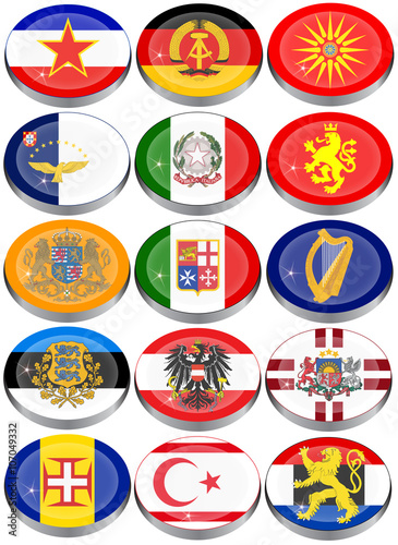 Set of icons. Flags of the Europe. 