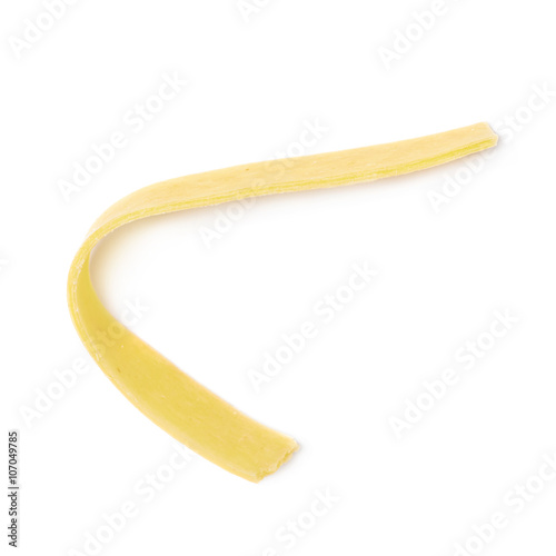 Single fettuccine pasta ribbon
