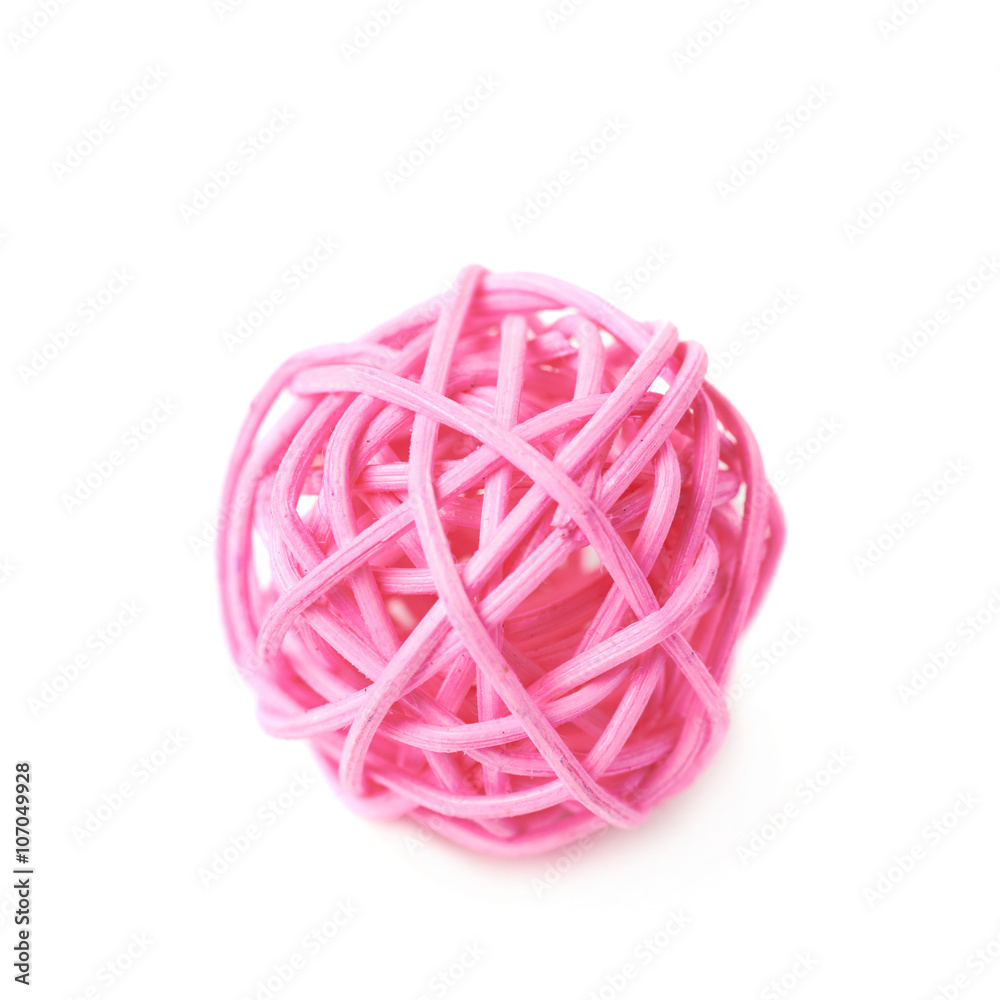 Decorative straw ball isolated