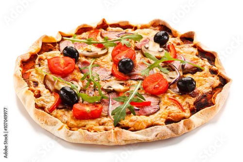 Pizza on white background 