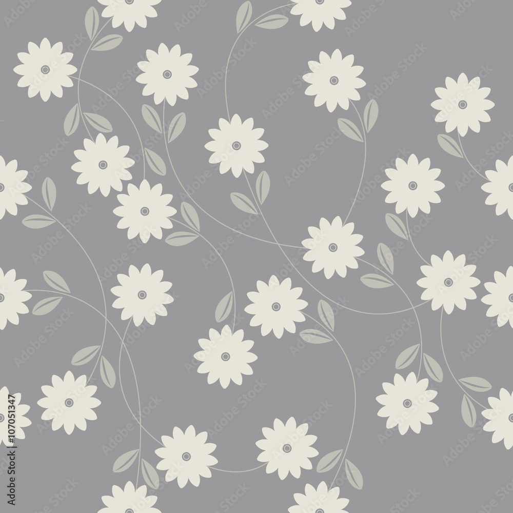 Seamless pattern with decorative flowers for your creative desig Seamless pattern with decorative flowers for your creative desig