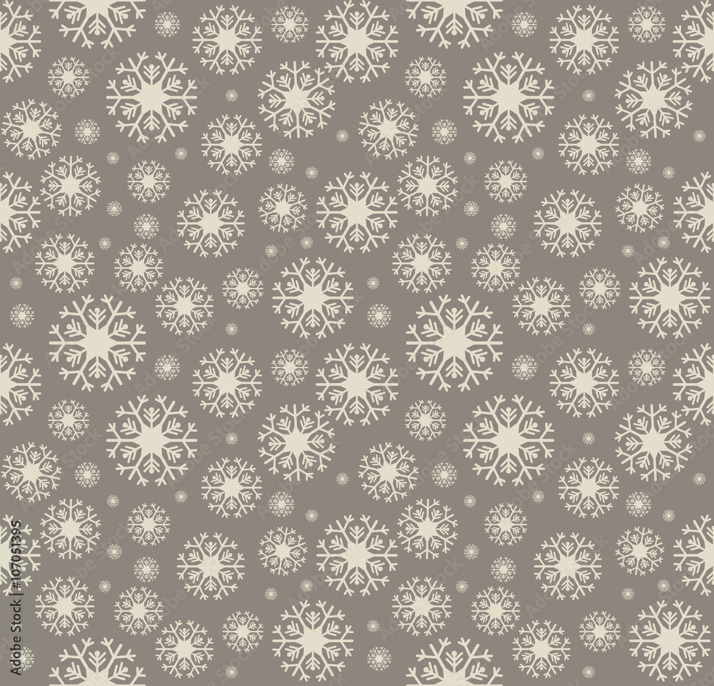 Seamless pattern with stylish snowflakes