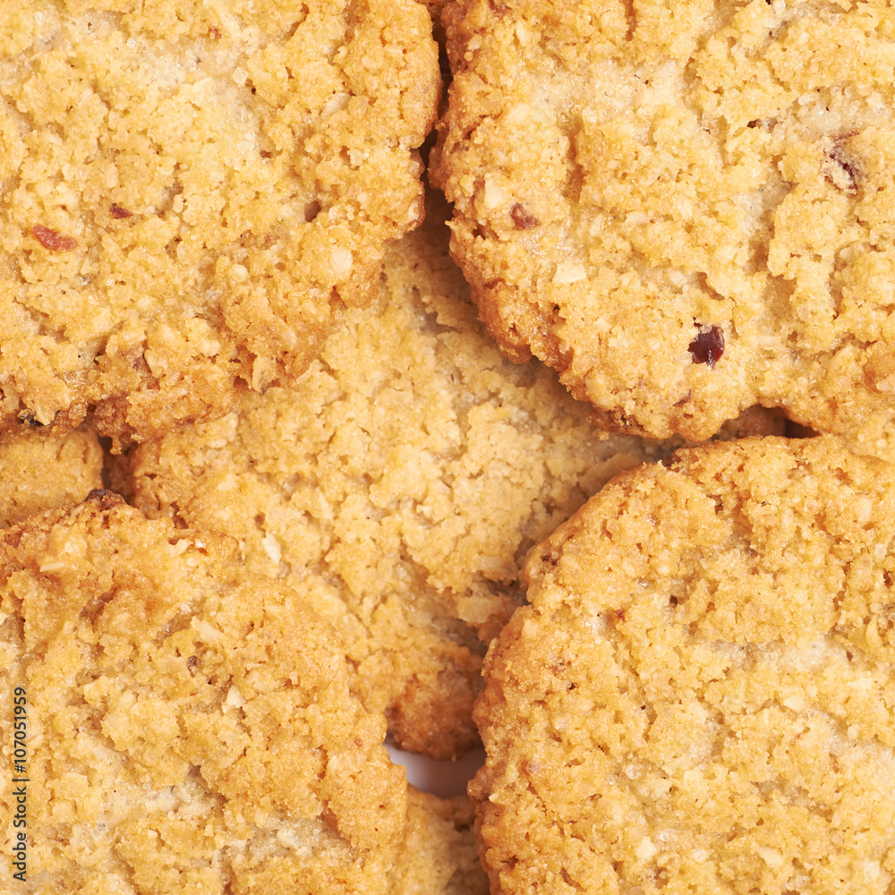 Surface covered with cookies