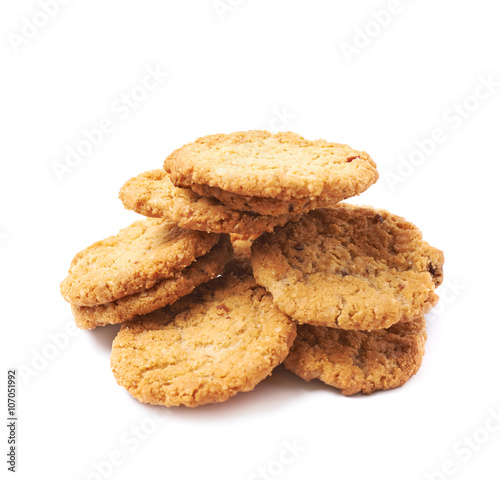 Pile of multiple cookies isolated