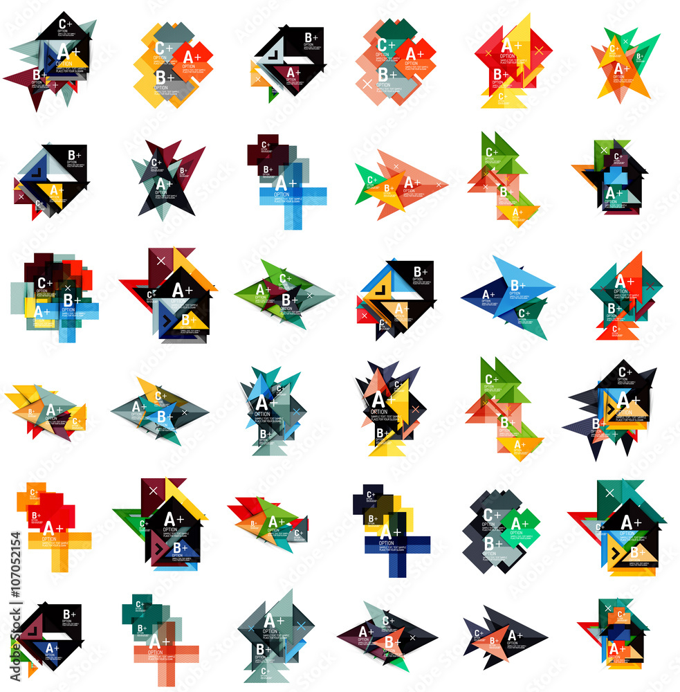 Mega set of geometric web option box banners Mega set of geometric web option box banners