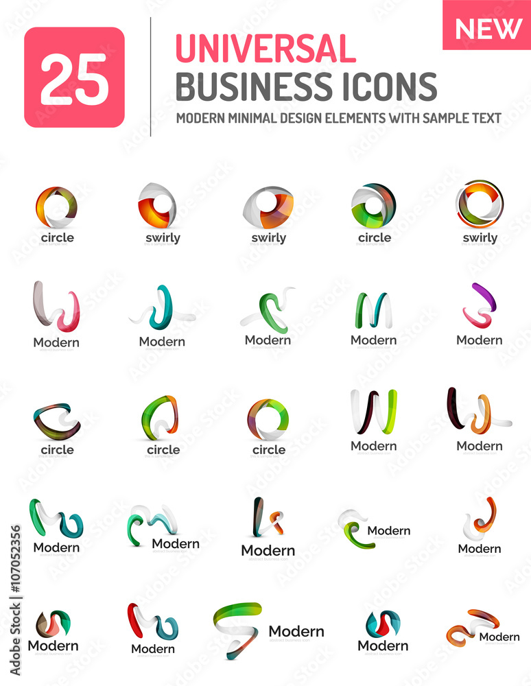 Set of new universal business logos Set of new universal business logos