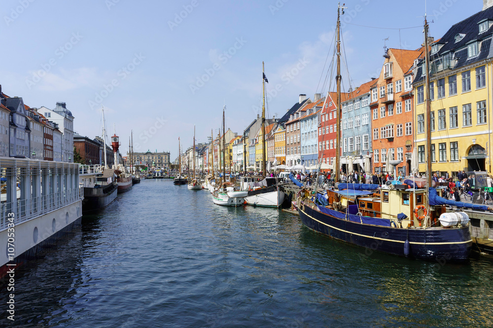Nyhavn harbour, Copenhagen, Denmark.