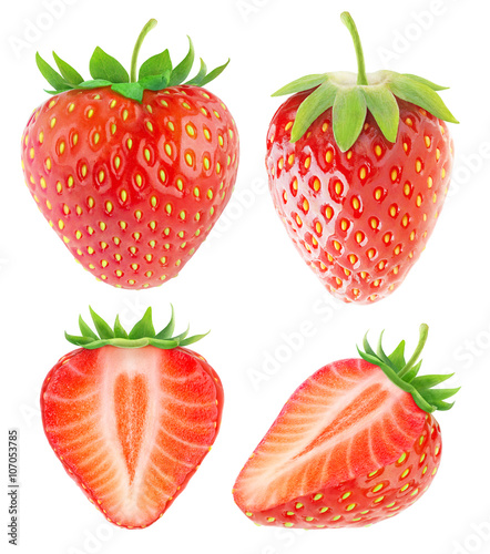 Isolated strawberries collection