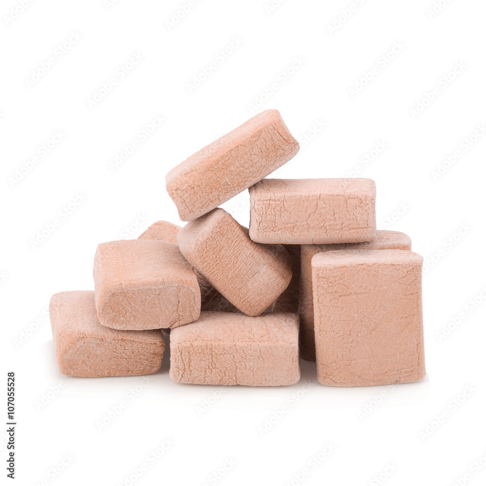 Chocolate Marshmallows on white background